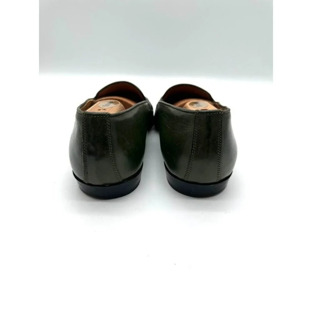 Carlo Morandi Made in Italy Leather Loafers Black Green Pointed Designer Mens Sh
